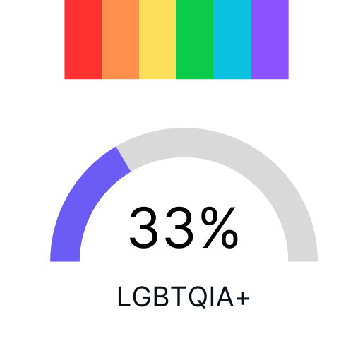 33% identify as LQBTQIA+