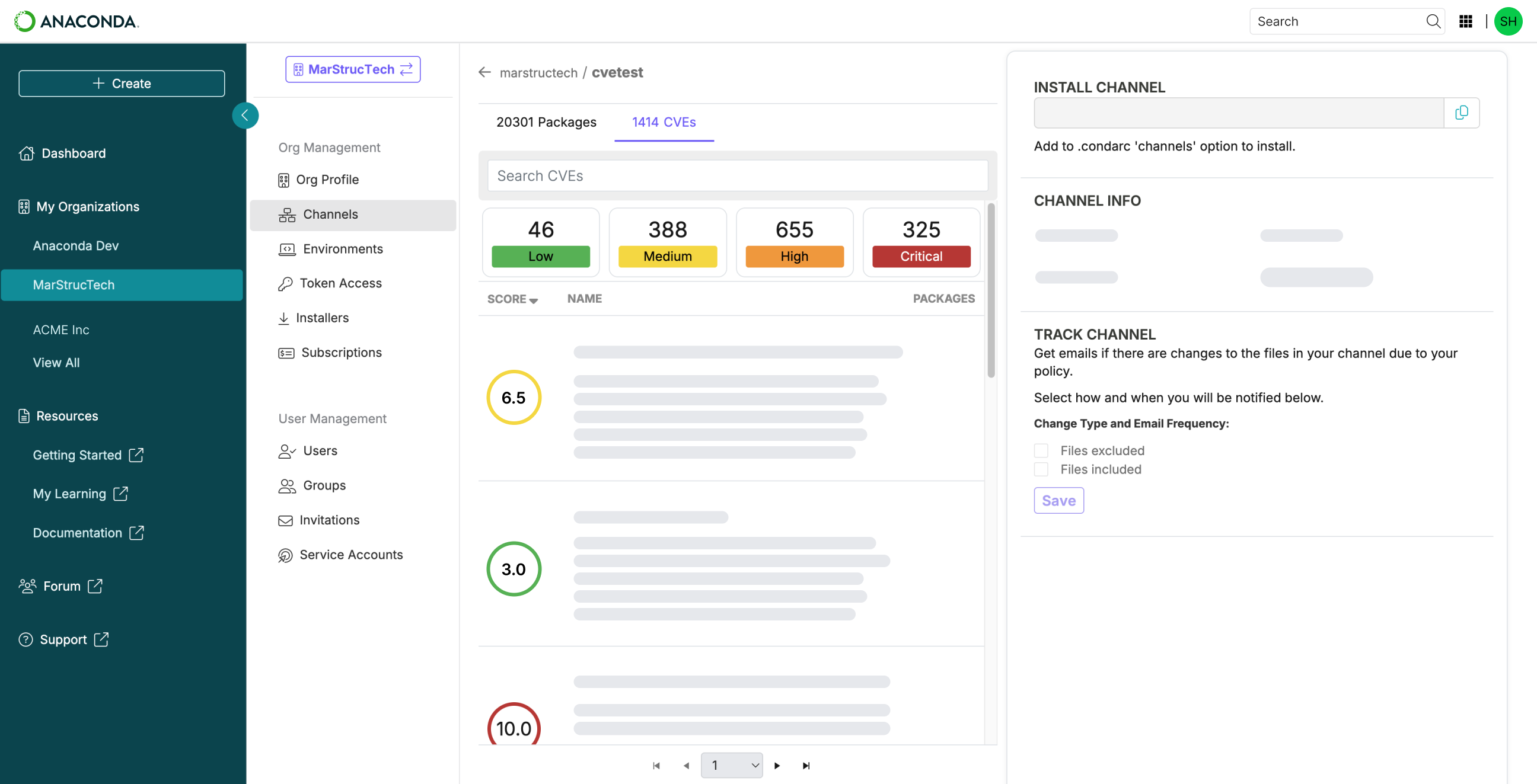 Secure Governance dashboard