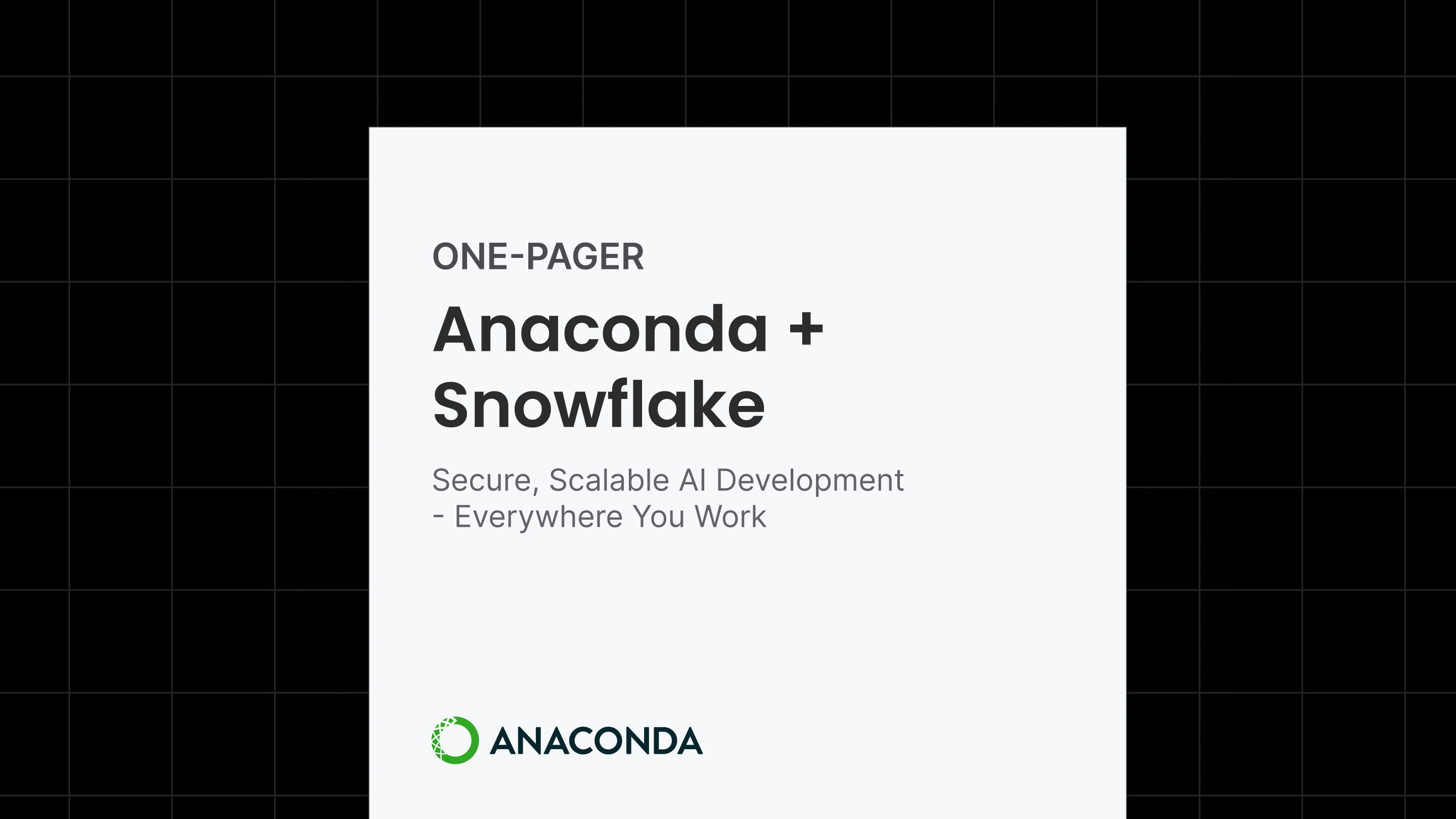 snowflake + anaconda