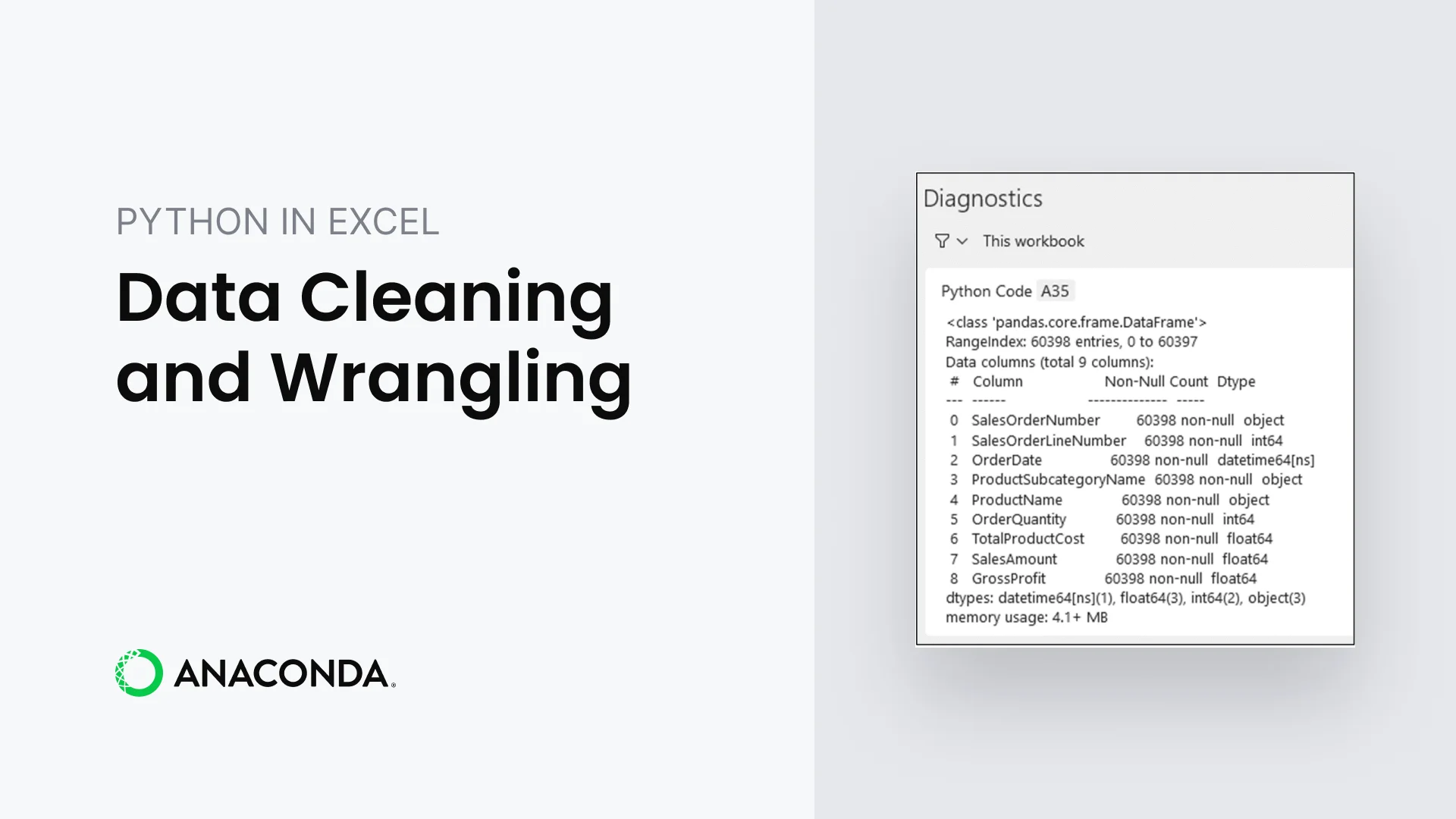 Python for Excel Analysts: Data Cleaning and Wrangling | Anaconda
