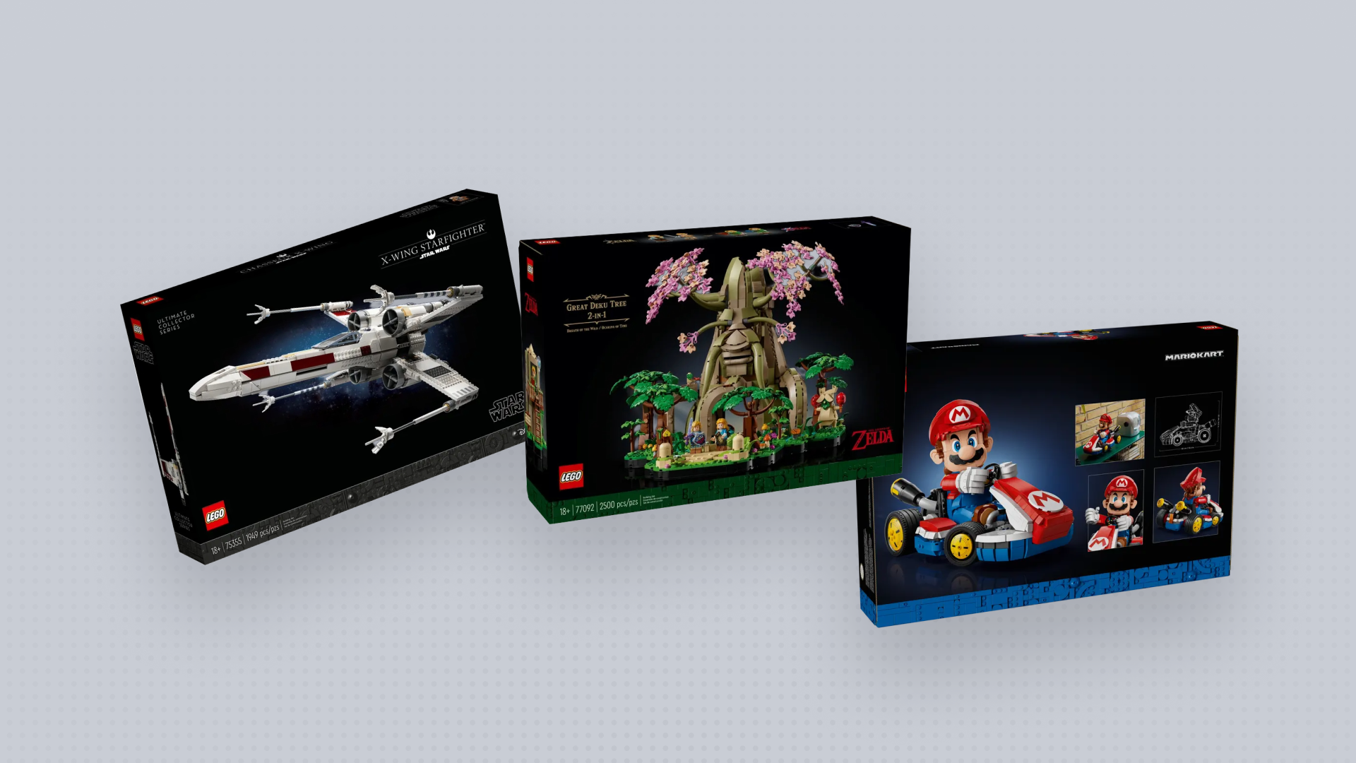 Three boxes of LEGO