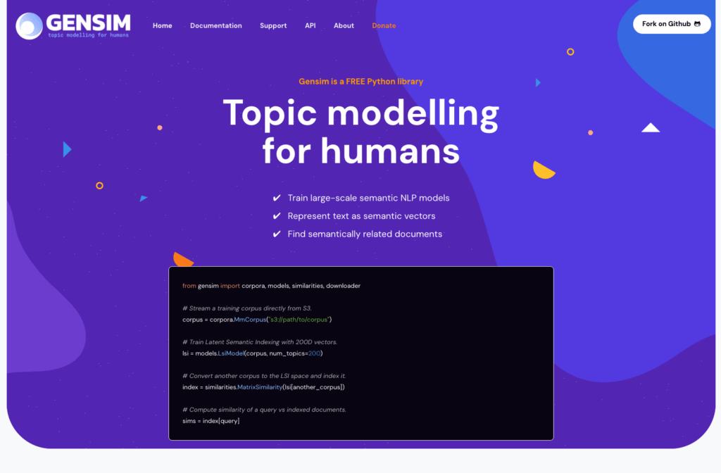 Gensim website