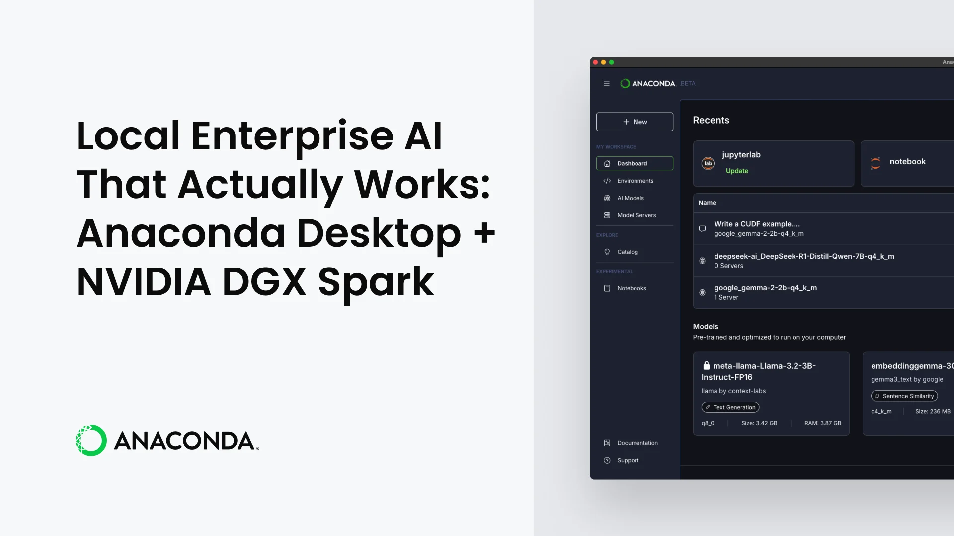 Local Enterprise AI That Actually Works: Anaconda Desktop + NVIDIA DGX Spark